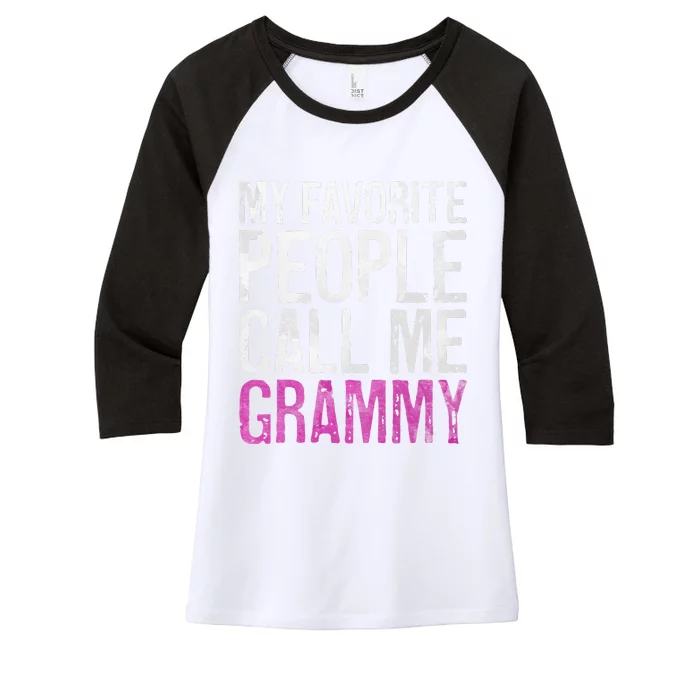 My Favorite People Call Me Grammy Mother's Day Women's Tri-Blend 3/4-Sleeve Raglan Shirt