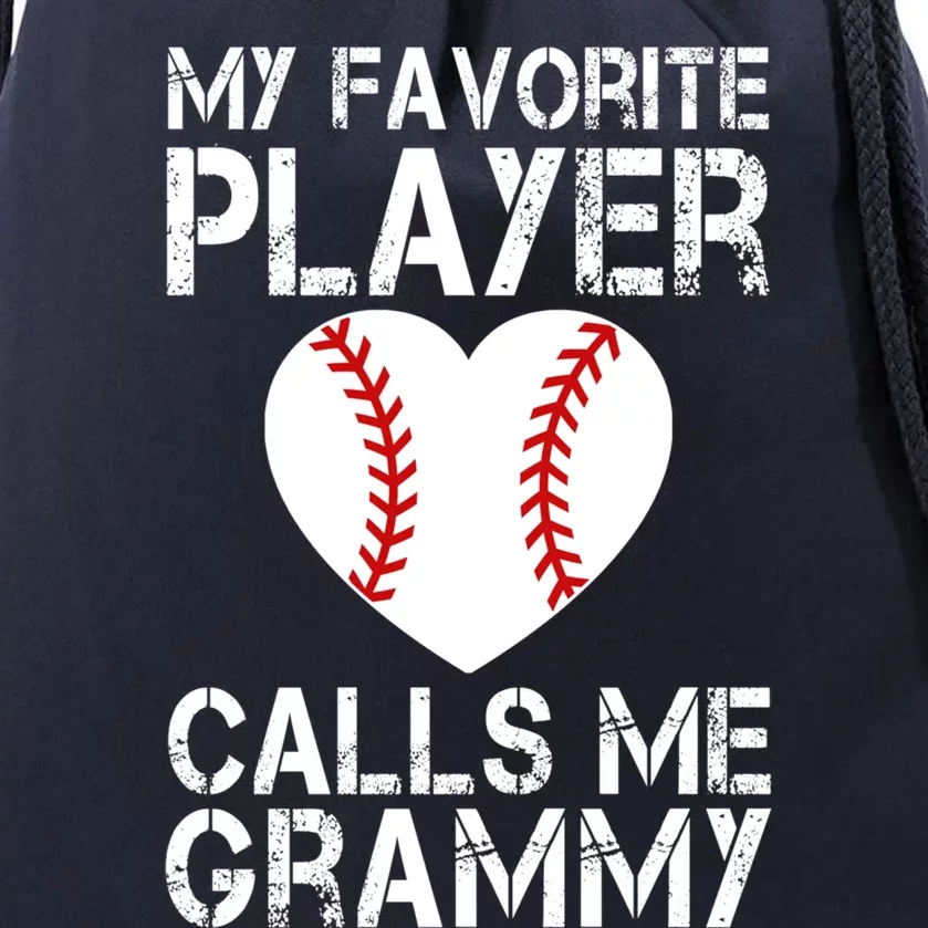 My Favorite Player Calls Me Grammy Baseball Heart Cute Gift Drawstring Bag