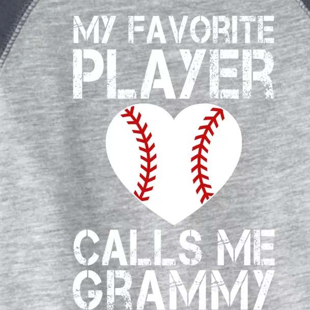 My Favorite Player Calls Me Grammy Baseball Heart Cute Gift Toddler Fine Jersey T-Shirt