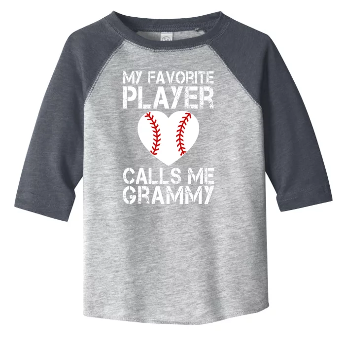 My Favorite Player Calls Me Grammy Baseball Heart Cute Gift Toddler Fine Jersey T-Shirt