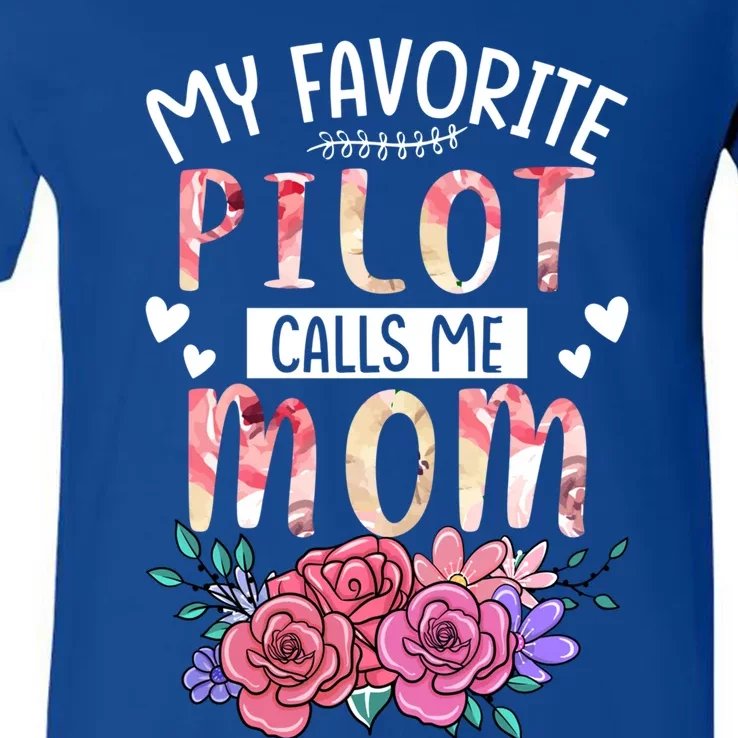 My Favorite Pilot Call Me Mom Happy Mothers Day Costume Cool Gift V-Neck T-Shirt