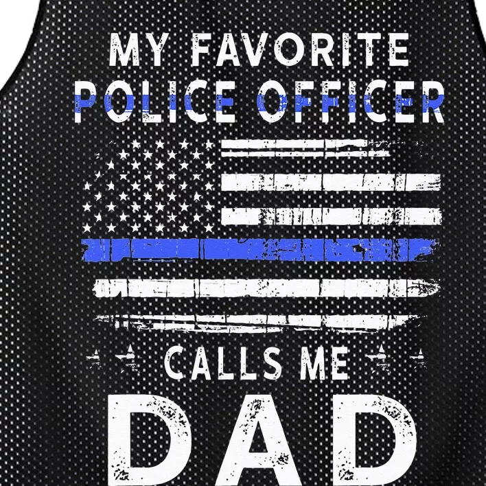 My Favorite Police Officer Calls Me Dad Fathers Day Mesh Reversible Basketball Jersey Tank