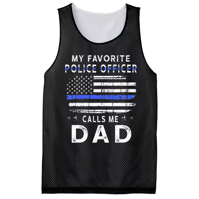 My Favorite Police Officer Calls Me Dad Fathers Day Mesh Reversible Basketball Jersey Tank