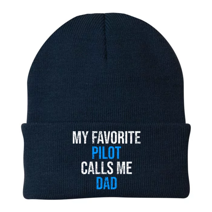 My Favorite Pilot Calls Me Dad Funny Father Gift Knit Cap Winter Beanie