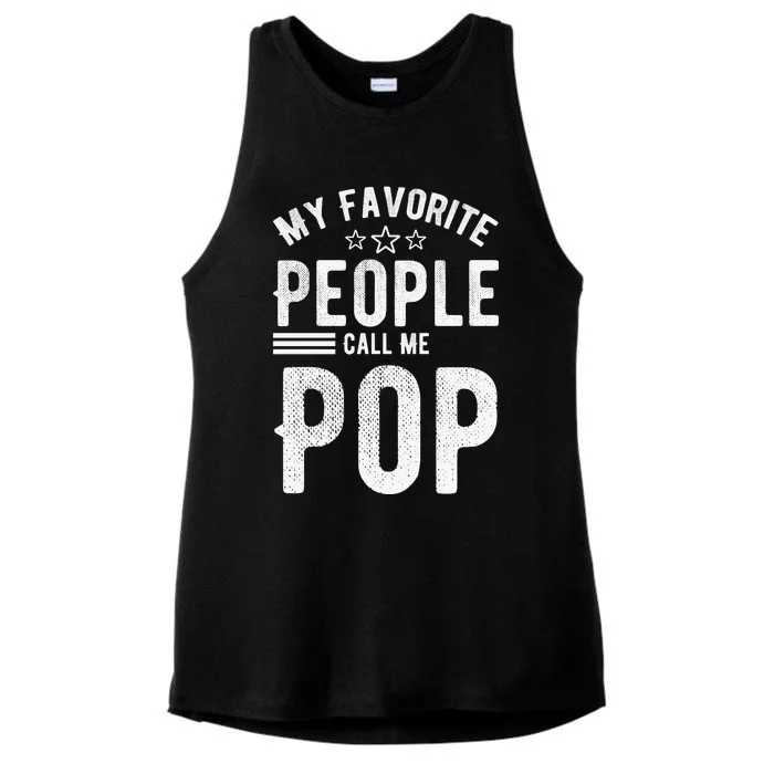 My Favorite People Call Me Pop Fathers Day Ladies Tri-Blend Wicking Tank