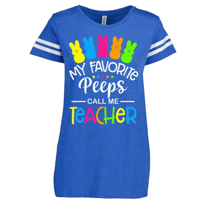 My Favorite Peep Call Me Teacher Happy Easter Day Enza Ladies Jersey Football T-Shirt