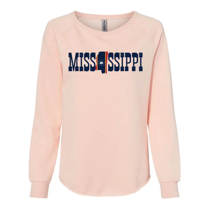 Mississippi Flag Pride For Mississippi Womens California Wash Sweatshirt