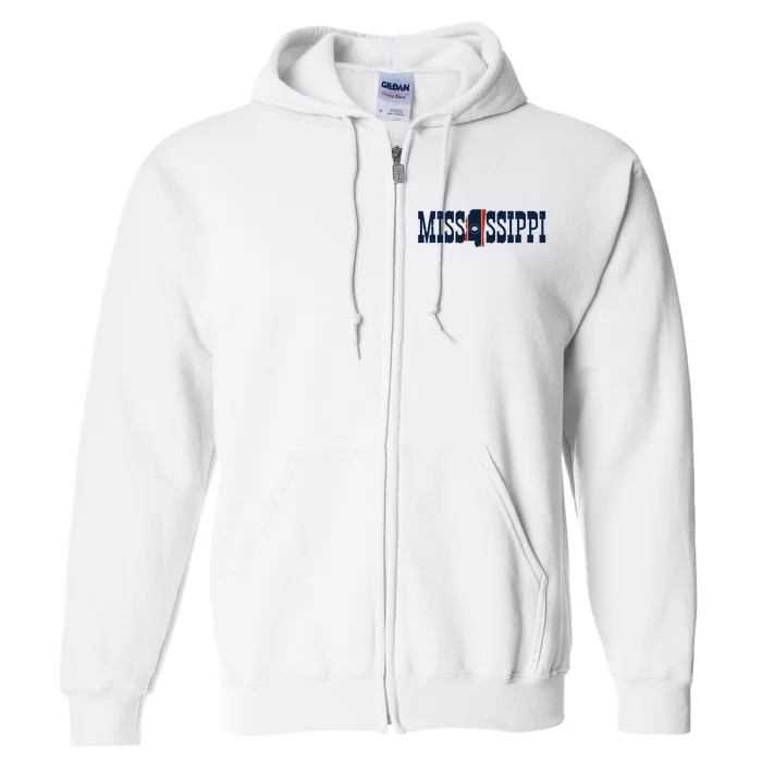 Mississippi Flag Pride For Mississippi Full Zip Hoodie