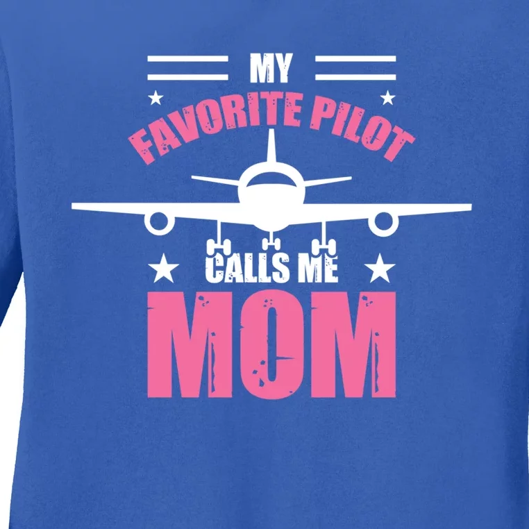 My Favorite Pilot Calls Me Mom Airbus 320 Gift Ladies Long Sleeve Shirt