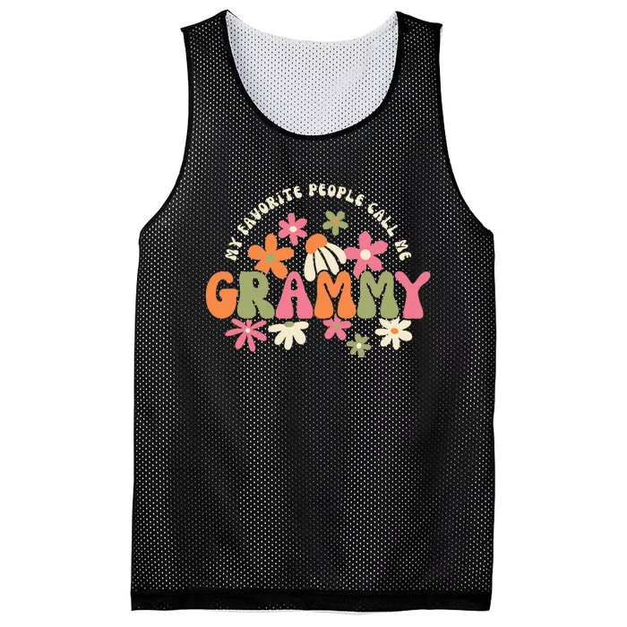 My Favorite People Call Me Grammy Groovy Gift For Grandma Mesh Reversible Basketball Jersey Tank