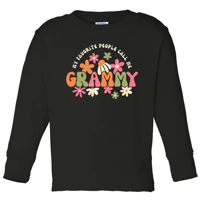 My Favorite People Call Me Grammy Groovy Gift For Grandma Toddler Long Sleeve Shirt