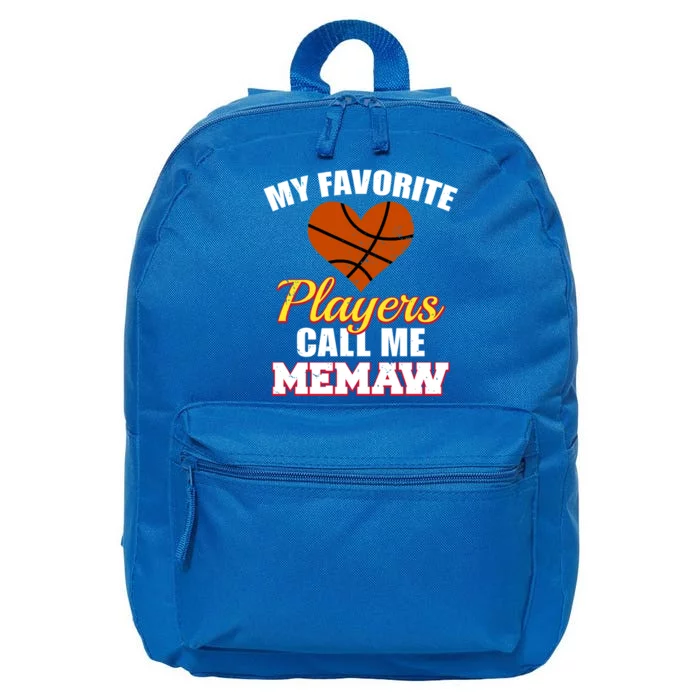 My Favorite Players Call Me Memaw Funny Basketball Memaw Gift 16 in Basic Backpack