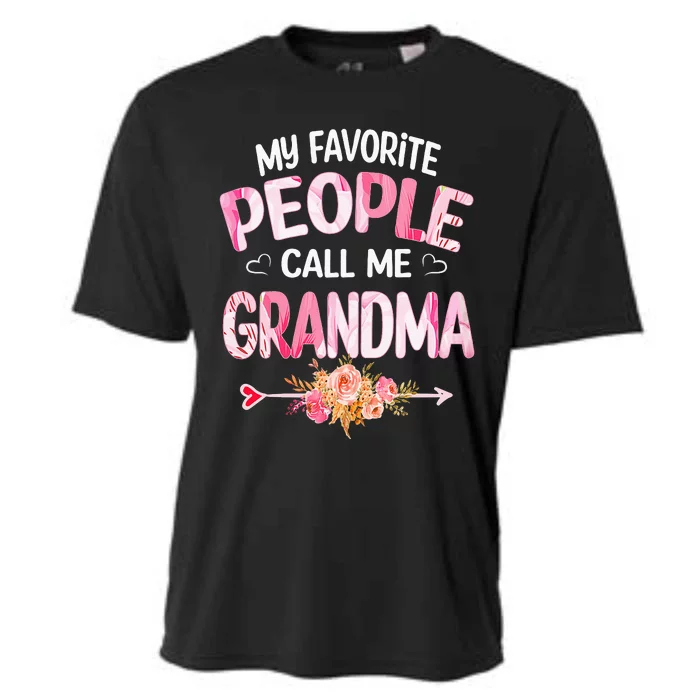 My Favorite People Call Me Grandma Mother's Day Grandma Gift Cooling Performance Crew T-Shirt