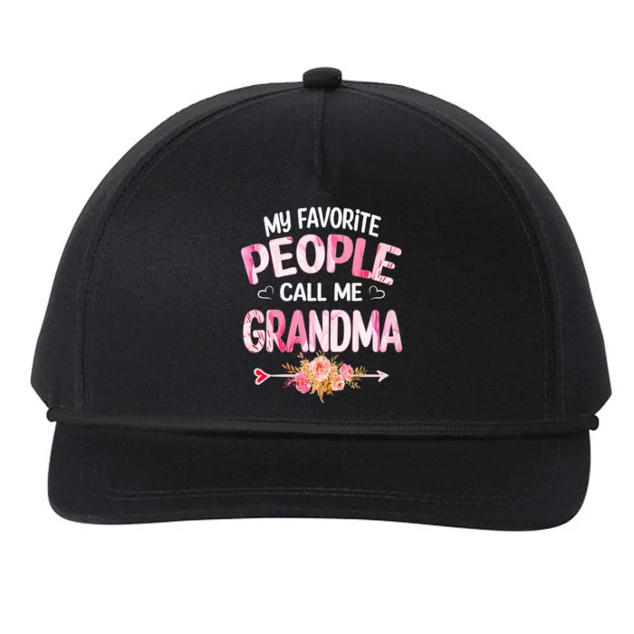 My Favorite People Call Me Grandma Mother's Day Grandma Gift Snapback Five-Panel Rope Hat