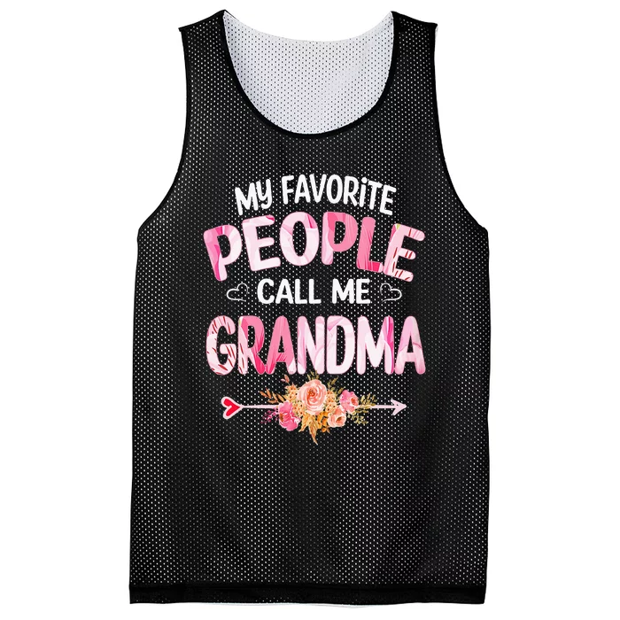 My Favorite People Call Me Grandma Mother's Day Grandma Gift Mesh Reversible Basketball Jersey Tank