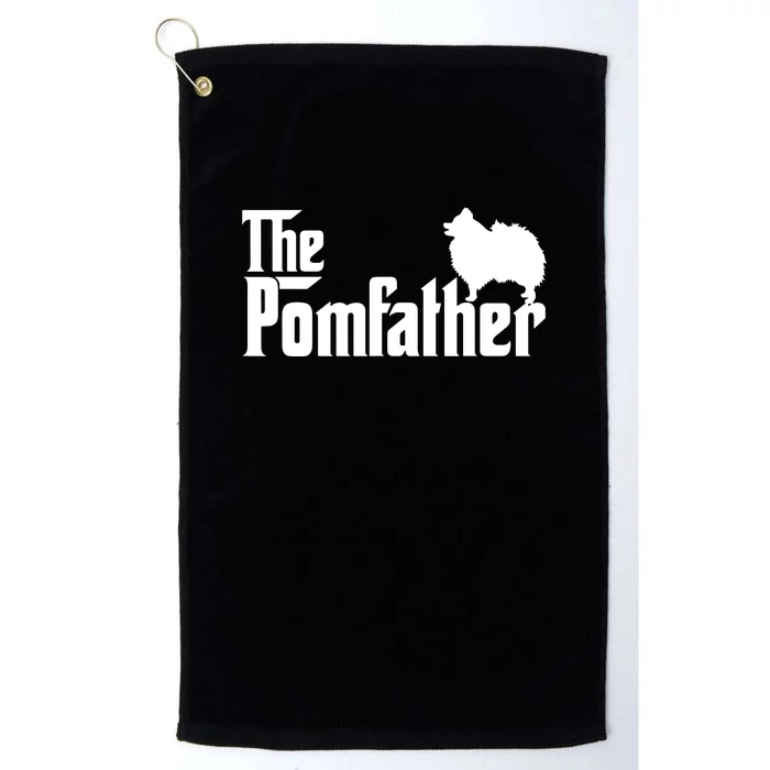 Mens Funny Pomeranian Father Dad The Pom Father Dog Lover Platinum Collection Golf Towel