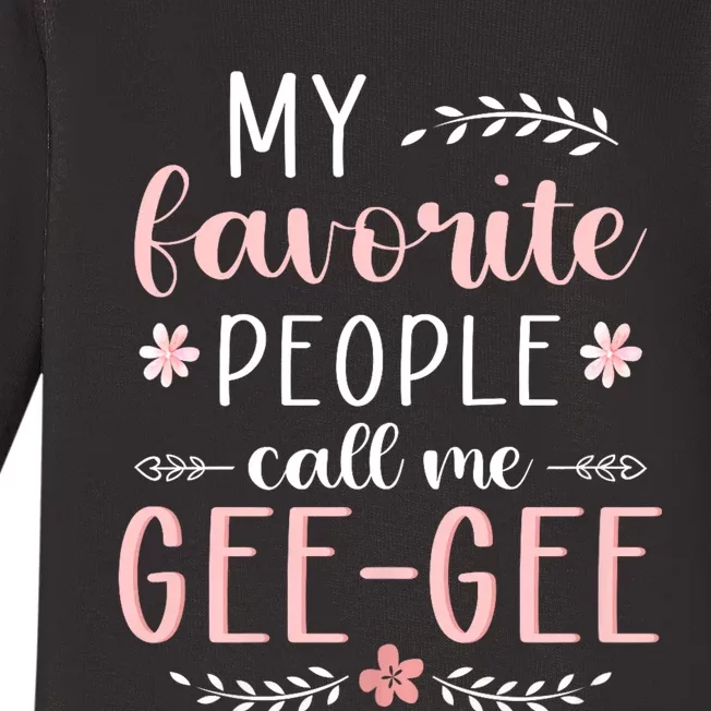 My Favorite People Call Me Geegee Baby Long Sleeve Bodysuit