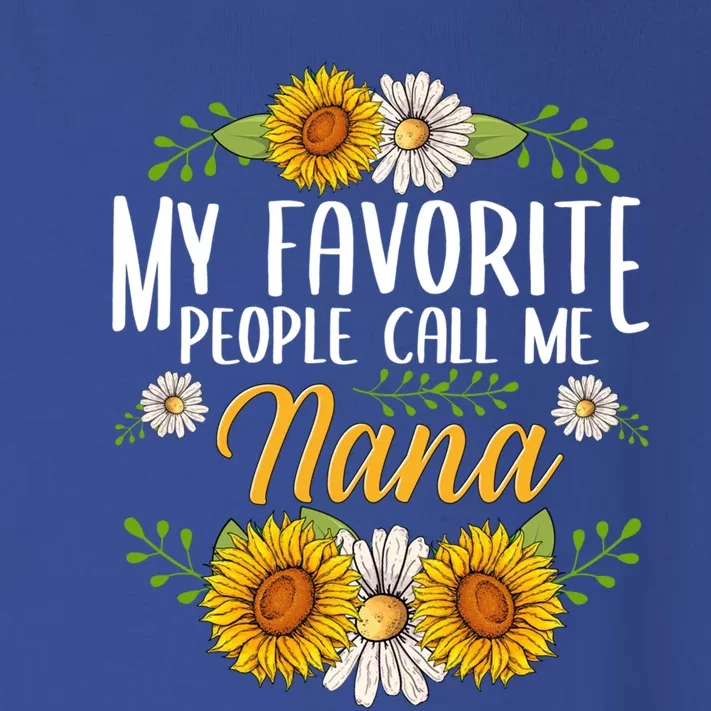 My Favorite People Call Me Nana Flower Mother Day Gift Toddler Long Sleeve Shirt