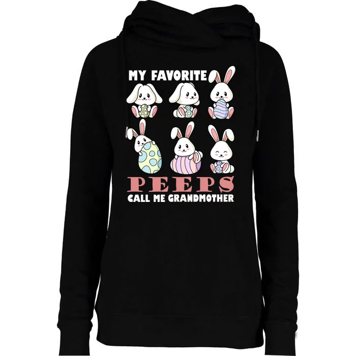 My Favorite Peeps Call Me Grandmother Womens Funnel Neck Pullover Hood