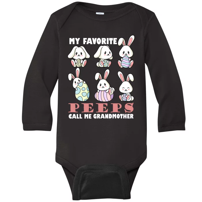 My Favorite Peeps Call Me Grandmother Baby Long Sleeve Bodysuit