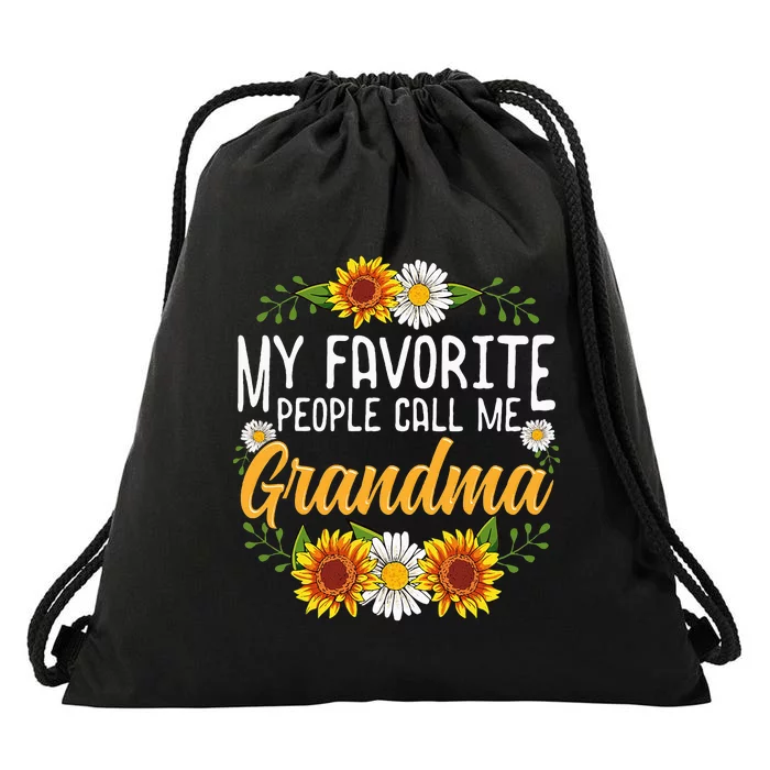 My Favorite People Call Me Grandma Mothers Day Gifts Drawstring Bag