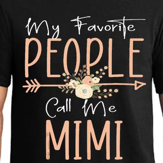 My Favorite People Call Me Mimi Mothers Day Floral Pajama Set