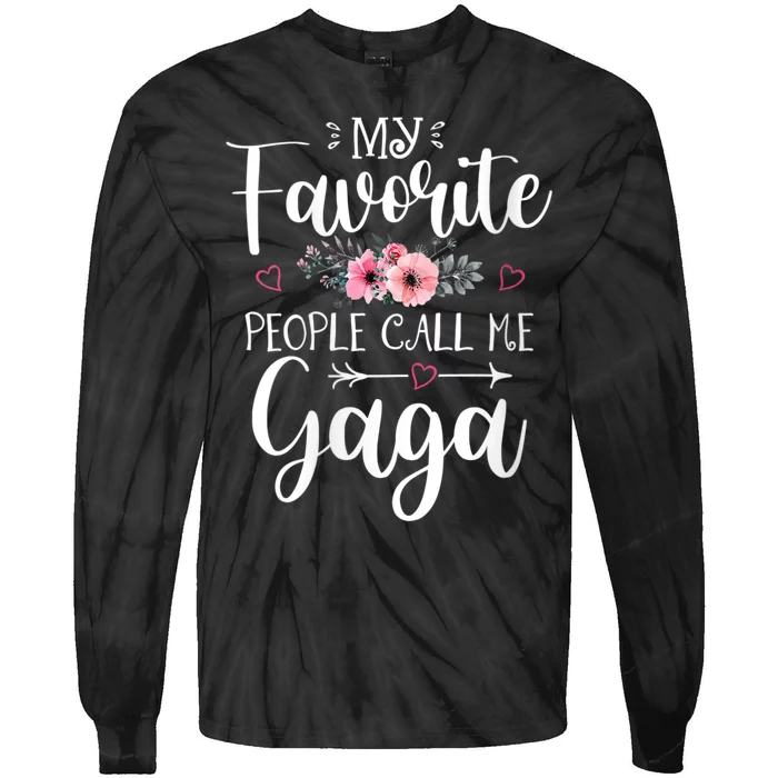 My Favorite People Call Me Gaga Tie-Dye Long Sleeve Shirt