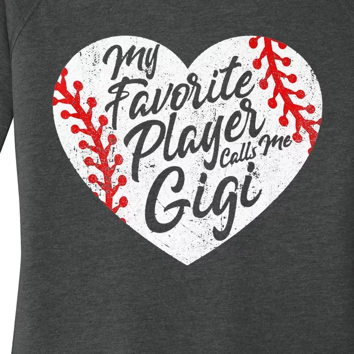 My Favorite Player Calls Me Gigi Baseball Heart Cute Grandma Women's Perfect Tri Tunic Long Sleeve Shirt