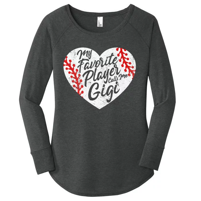 My Favorite Player Calls Me Gigi Baseball Heart Cute Grandma Women's Perfect Tri Tunic Long Sleeve Shirt