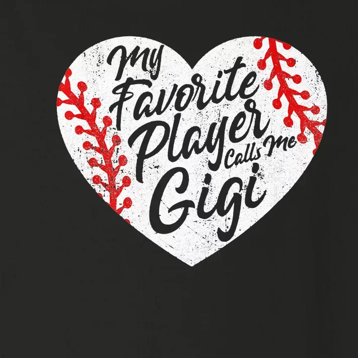 My Favorite Player Calls Me Gigi Baseball Heart Cute Grandma Toddler Long Sleeve Shirt