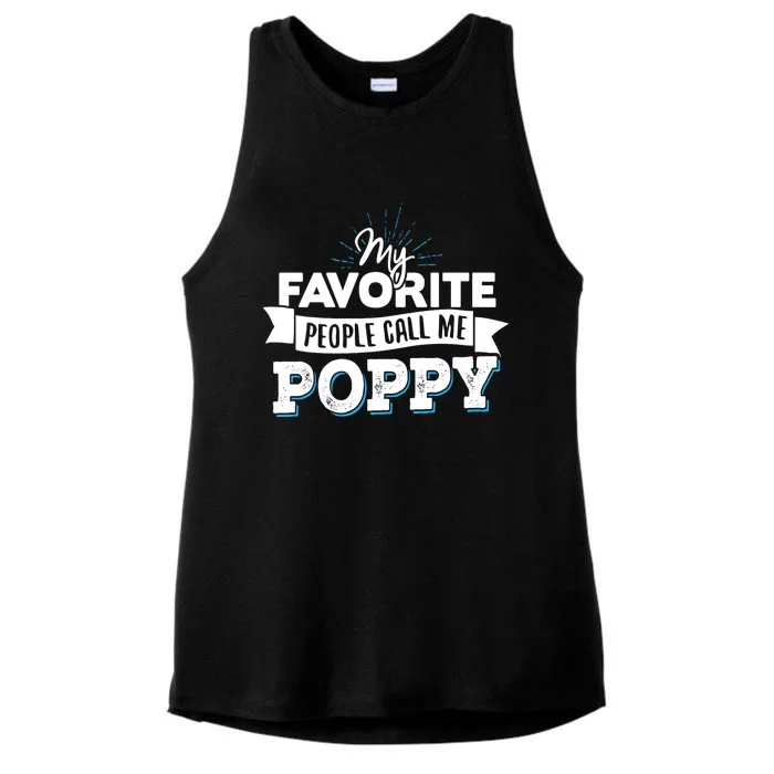 My Favorite People Call Me Poppy Ladies Tri-Blend Wicking Tank