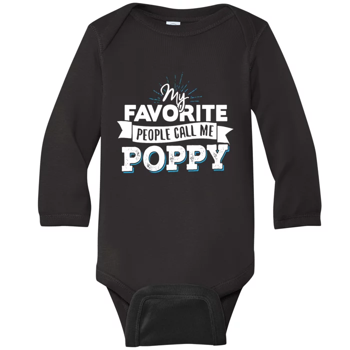 My Favorite People Call Me Poppy Baby Long Sleeve Bodysuit