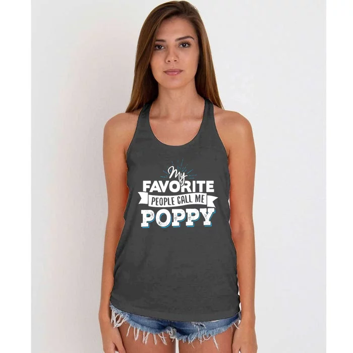 My Favorite People Call Me Poppy Women's Knotted Racerback Tank