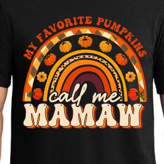 My Favorite Pumpkins Call Me Mamaw Fall Autumn Rainbow Pajama Set