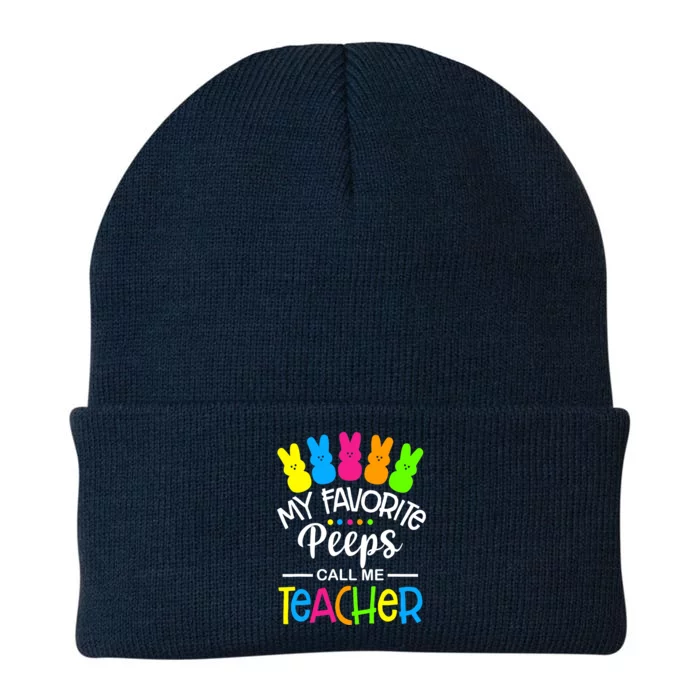 My Favorite Peep Call Me Teacher Happy Easter Day Knit Cap Winter Beanie