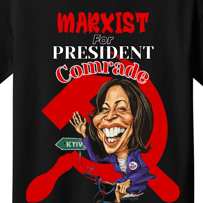 Marxist For President Comrade Kamala Harris Funny President Kids T-Shirt