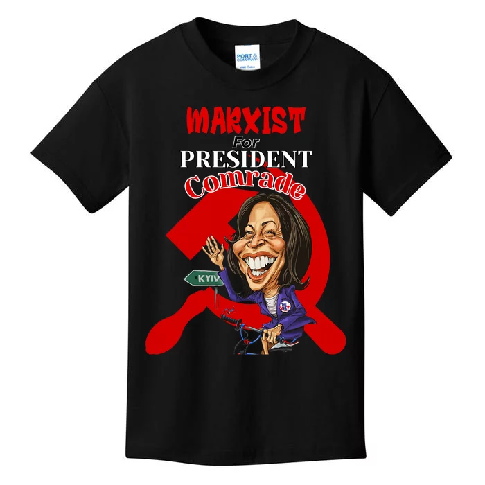 Marxist For President Comrade Kamala Harris Funny President Kids T-Shirt