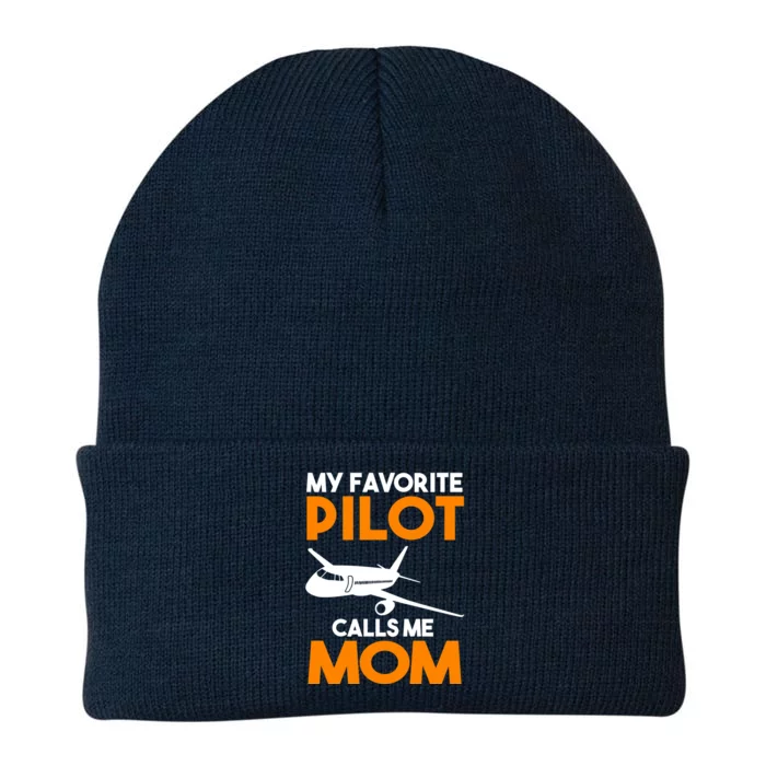 My Favorite Pilot Calls Me Mom Plane Gift Knit Cap Winter Beanie