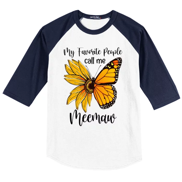 My Favorite People Call Me Meemaw Mother's Day Baseball Sleeve Shirt