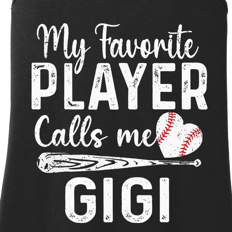 My Favorite Player Calls Me Gigi Baseball Heart Ladies Essential Tank