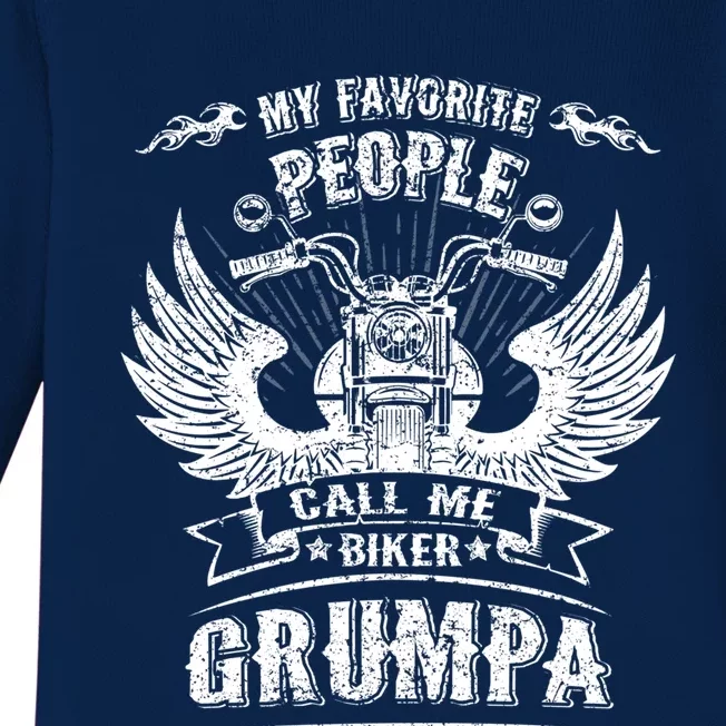 My Favorite People Call Me Biker Grumpa Grandpa Motorcycle Meaningful Gift Baby Long Sleeve Bodysuit