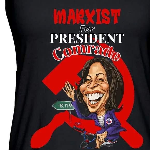 Marxist For President Comrade Kamala Harris Funny President Ladies Essential Flowy Tank