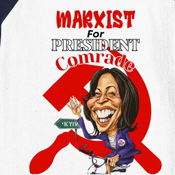 Marxist For President Comrade Kamala Harris Funny President Baseball Sleeve Shirt