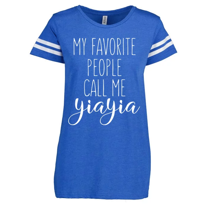 My Favorite People Call Me Yiayia Greek Grandma Love Yiayia Great Gift Enza Ladies Jersey Football T-Shirt