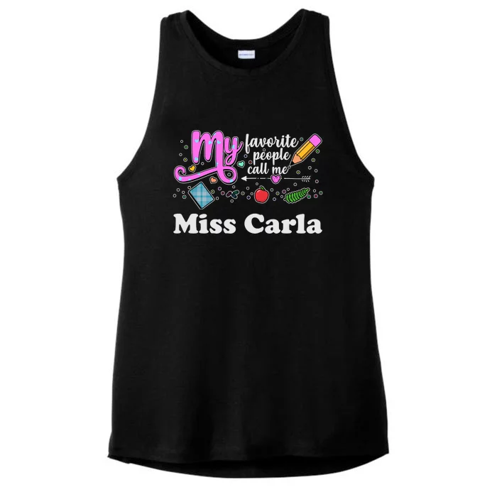 My Favorite People Call Me Custom Name Ladies Tri-Blend Wicking Tank