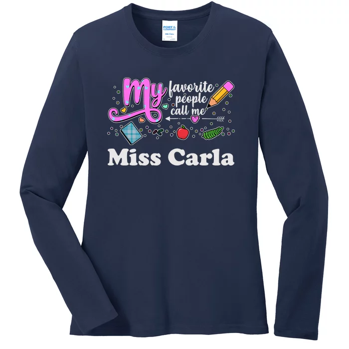 My Favorite People Call Me Custom Name Ladies Long Sleeve Shirt