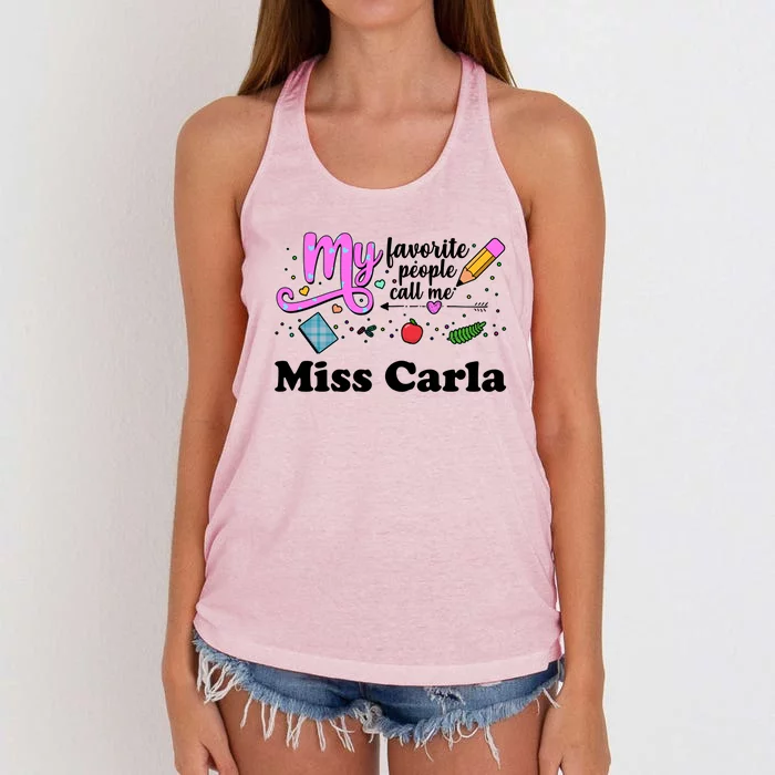 My Favorite People Call Me Custom Name Women's Knotted Racerback Tank