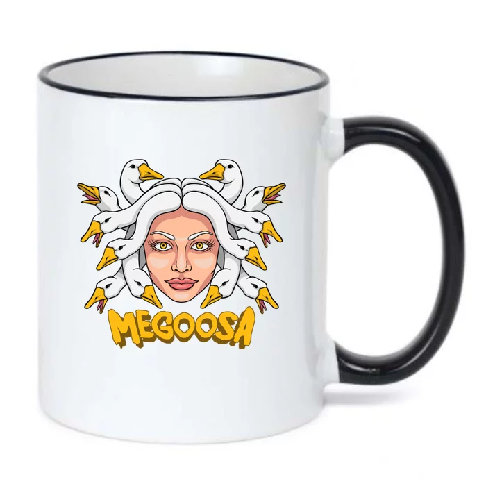 Megoosa Funny Pun Goose Medusa Snakes Gift Black Color Changing Mug