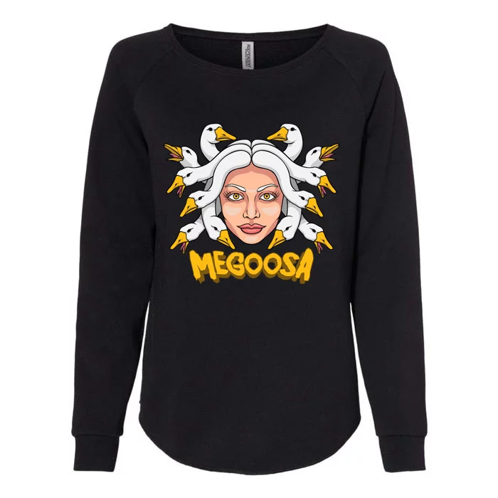 Megoosa Funny Pun Goose Medusa Snakes Gift Womens California Wash Sweatshirt