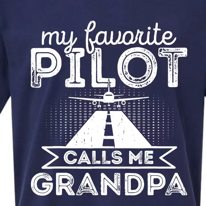 My Favorite Pilot Calls Me Grandpa Funny Pilot FatherS Day Sueded Cloud Jersey T-Shirt